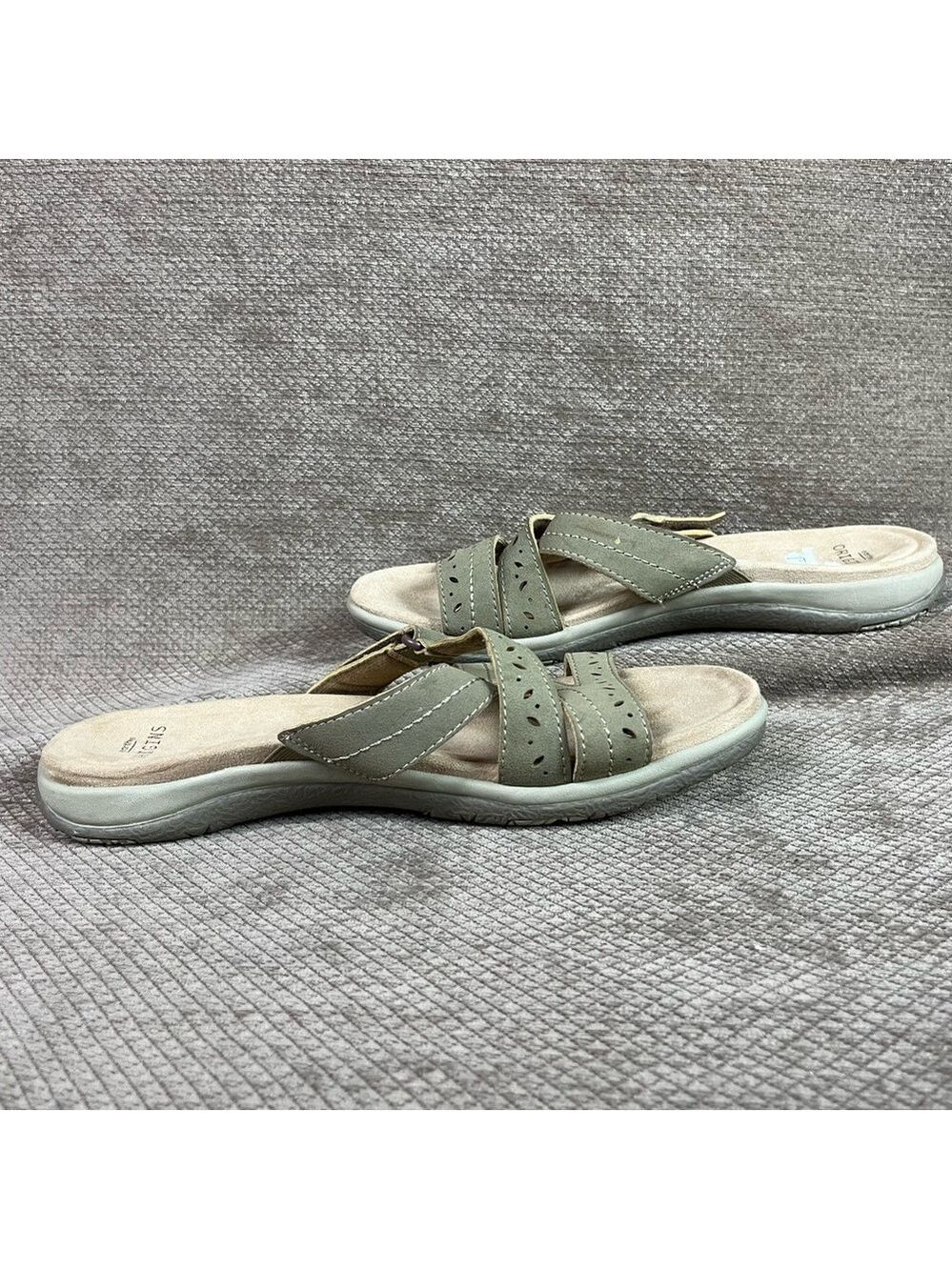 Earth Origins Sandra Suede Leather Multi-Strap Slide Sandals Sz 11 like new - Picture 4 of 12